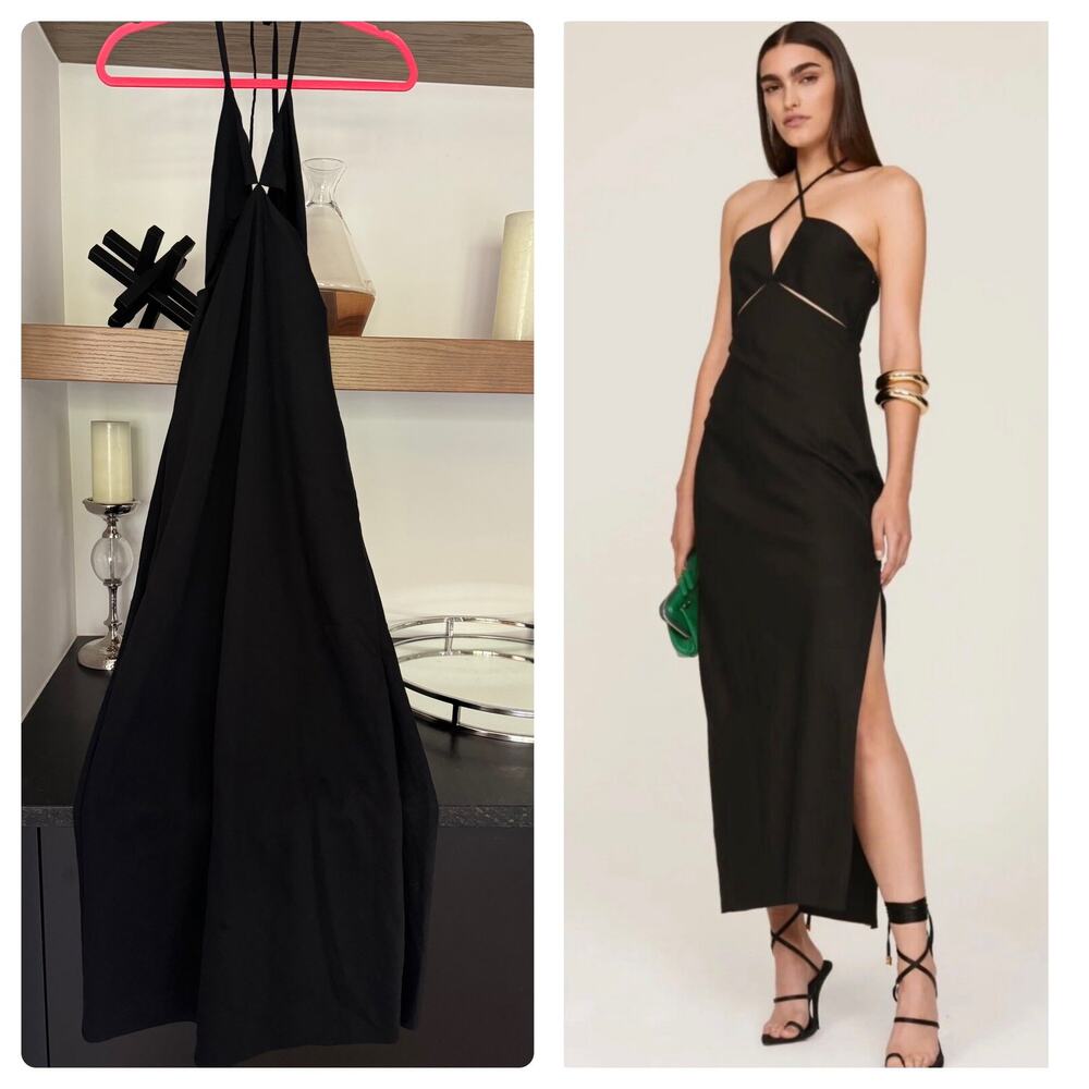 Marina Moscone Shipwrecked Black Strappy Dress